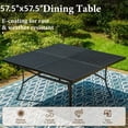 thumbnail image 4 of MF Studio 9-Piece Outdoor Patio Dining Set with Large Square Table & 8 Cushioned Rattan Chairs, Black and Beige, 4 of 16