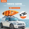 thumbnail image 2 of VEVOR Kayak Roof Rack 1 Pair J-Bar, Soft Roof Rack, Top Mount Tie Down, Carrier for kayak, Surf Board, Canoe, SUP, Ski Board, Mount on Car, SUV, Truck, 2 Kayaks, 2 of 9