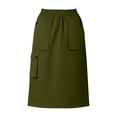 thumbnail image 6 of Arlun Womens Midi Cargo Skirts Elastic High Waisted Loose Fit Mid Length a Line Skirts Trendy Solid Color Straight Pocketed Skirt for Spring and Summer Everyday Wear Army Green L, 6 of 6