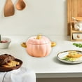 thumbnail image 6 of Dutch Oven Pot with Lid, Pumpkin Pottery Dessert Saucepan, Mini Baking Dish Cute Pumpkins Bowl, Covered Dutch Oven Ceramic Stockpot, Pumpkin-shaped Casserole, 6 of 9