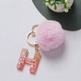 thumbnail image 1 of Llavero Rosa personalizado con colgante de 26 letras en inglés para coche, accesorio con Bola de Pelo para mujer, colgante para bolso, 1 of 4