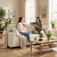 thumbnail image 2 of HOMCOM 86" 3 Seater Sofa, Corduroy Couch with Spring Cushion, Beige, 2 of 10