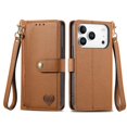 thumbnail image 2 of GANGXUN Wallet Case for iPhone 17 Pro , PU Leather Flip Cover with Card Slots, Zipper Pocket, Wrist Strap and Stand Function, 2 of 6