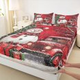 thumbnail image 3 of Manfei Happy Christmas Twin Sheet Sets,Cartoon Xmas Snowman Twin Fitted Sheet,Red White Green Flat Sheet For Girls Teens,Ultra Soft Home Decor,3pcs, 3 of 7
