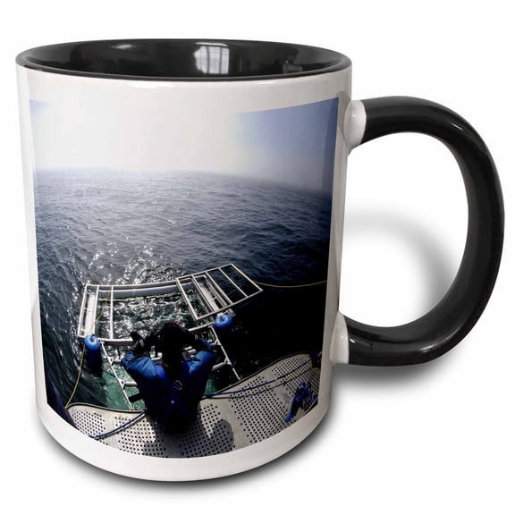 3drose, Farallon Islands Great White Shark Diving Paradise San Francisco, California, United States, 11oz Two-tone Black Mug