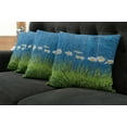 thumbnail image 5 of Ambesonne Flower Throw Pillow Cover 4 Pack, Spring Grass and Daisy, 20", Blue Green White, 5 of 5