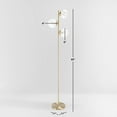 thumbnail image 4 of SAFAVIEH Niobe 65 in. 3-Light Glam Antique Gold Iron Floor Lamp with Clear Shade, 4 of 11
