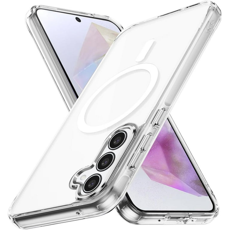 for Samsung Galaxy S24 FE 5G Case Hard [Compatible with Magsafe Wireless  Charging] Yellowing Resistant Magnetic Cover Clear para S 24 FE 6.7 inch  2024 Rugged Best Phone Cases Gray - Walmart.com