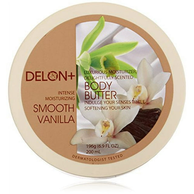 DELON Intense Moisturizing Body Butter, 6.9 Oz (Single) (Smooth Vanilla)