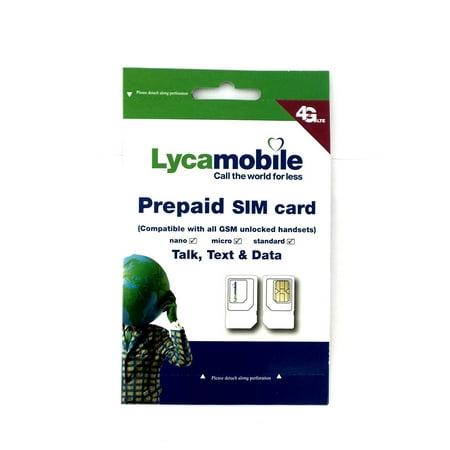 Lycamobile Plus USA Prepaid Sim Card (3-in-1) (Best Prepaid Sim Usa)