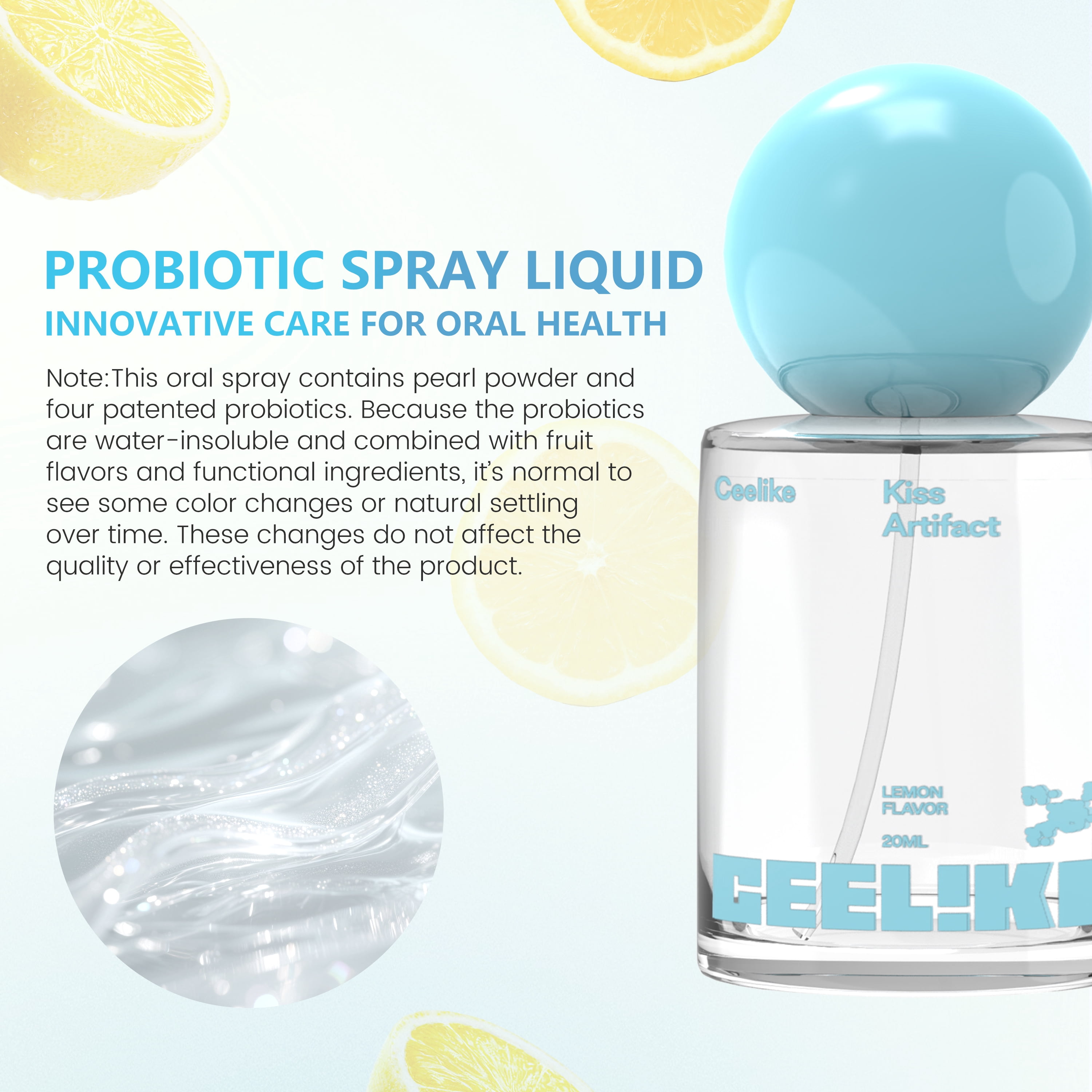 CEELIKE Oral Spray – Fresh Breath, Dual Cooling Experience & Convenient On-The-Go Design – Perfect for Freshening Breath Anywhere, Anytime (Lemon, 2 Count)