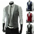 thumbnail image 2 of Skymirror Suit Vest Sleeveless Pockets Simple Solid Color Men Formal Business Vest Workwear, 2 of 7
