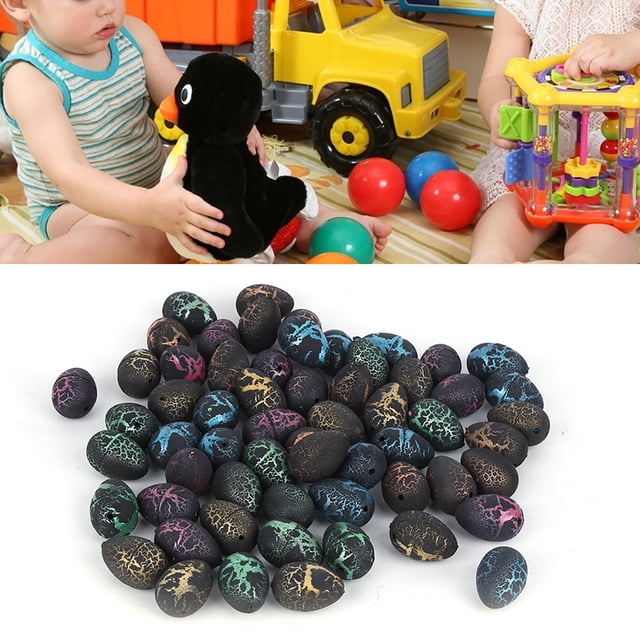 Huevos de dinosaurio de juguete, 60 piezas de dinosaurios que se incuban en crecimiento, huevos de dinosaurio de juguete, modelo de huevos de dinosaurio de grado profesional