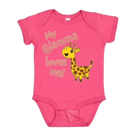 

Inktastic My Glamma Loves Me- Cute Giraffe Gift Baby Boy or Baby Girl Bodysuit