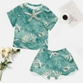 thumbnail image 4 of Beach Seashell Starfish Print Women'S Pajamas Set Summer Sleepwear Sets 2 Piece Lounge Set, 4 of 7