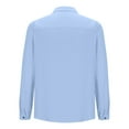 thumbnail image 4 of Ahuyic Men's Dress Shirts Long Sleeve Solid Formal Blouse Business Casual Button Down Shirts Sky Blue M, 4 of 5