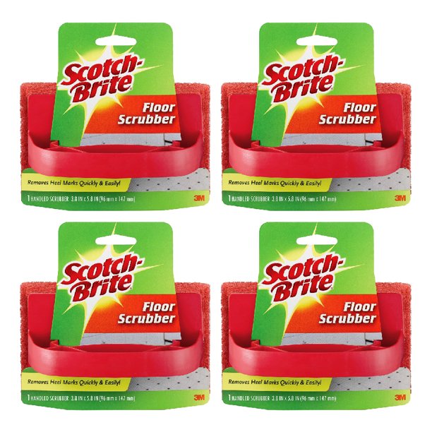 ScotchBrite Floor Scrubber Red, 4 Pack