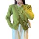 thumbnail image 4 of Cárdigan de punto irregular estilo Chanel para mujer, diseño de primavera y otoño, nicho, suave, suelto, chaqueta de suéter corta, 4 of 4