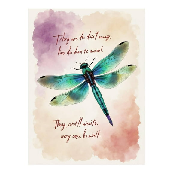 Diamond Art Kit for Adults, Colorful Dragonfly Inspirational Art Diamond Painting for Adults Beginners, DIY Diamond Art Painting Kits, 5D Diamond Painting Crafts for Home Decor 12x16 Frameless