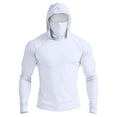 thumbnail image 2 of Dresfit Mens Fishing Shirts Muscle Hooded Sun Shirt Summer 2026 Long Sleeve Hiking Hoodies Sun Protection Upf 50+ Workout Pullover with Face Mask White 3XL, 2 of 9