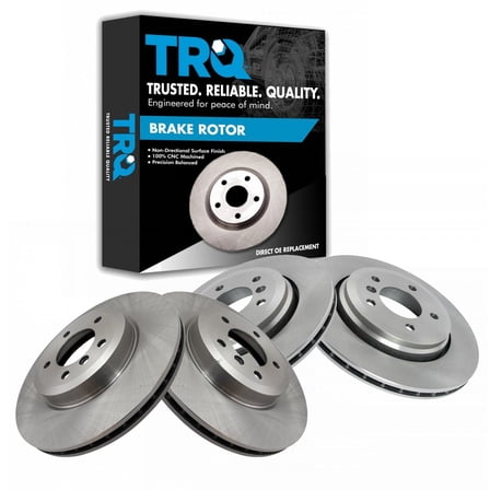 TRQ Front & Rear Brake Rotors Set Vented Fits Select 2001-2006 BMW 330Ci 2001-2005 330i 330xi