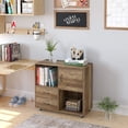 thumbnail image 6 of Homfa Lateral File Cabinet with 2 Drawers, Printer Stand with Storage Shelves, Large Mobile Filing Cabinet, Functional Wood Cabinet for Home Office with Wheels, Rustic Brown, 6 of 8