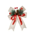thumbnail image 2 of Christmas Tree Top Bow Decoration | Faux Linen Black and White Checkered Bow with Pine Cones | Durable Polyester Fabric | Holiday Ornament for Christmas Trees Home Decor Parties, 2 of 7