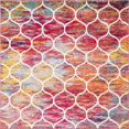 thumbnail image 1 of Unique Loom 3151696 7 ft. 1 in. x 7 ft. 10 in. Square Rounded Trellis Frieze Rug, Multi Color & Red, 1 of 2