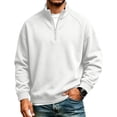 thumbnail image 2 of Sweatshirt for Men Quarter Zip Stand Collar Pullover Long Sleeve Relaxed Fit Casual Tops, 2XL, 2 of 8