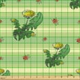 thumbnail image 2 of Ambesonne Nature Fabric by the Yard Upholstery, Linear Dandelion Ladybug Art, 10 Yards, Fern Green Dark Salmon, 2 of 5