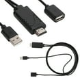 thumbnail image 1 of Cable adaptador, 2 en 1 1080P USB hembra a HDMI macho adaptador salida de alta intensidad, 1 of 9