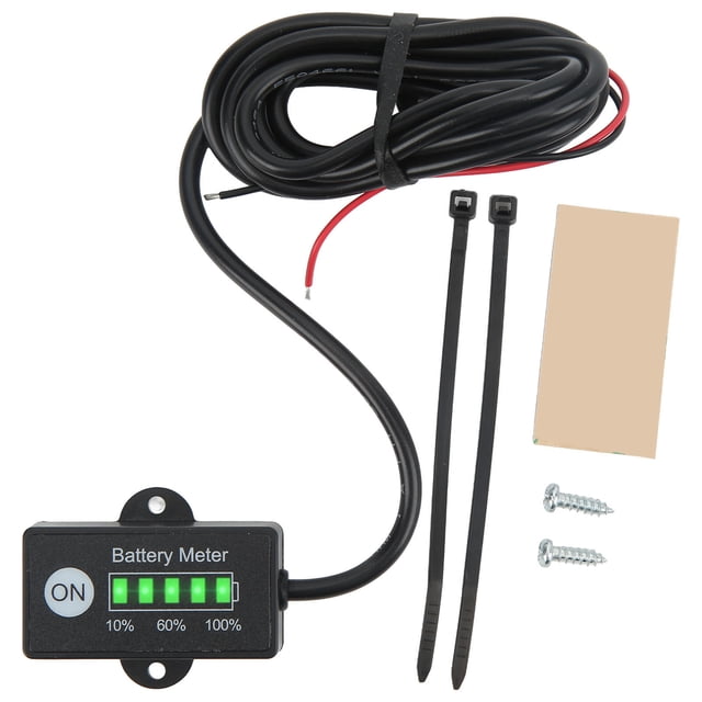 Battery Voltage Gauge, 5 LED Display Auto Recognition 12V 24V Battery Capacity Meter For RV For Club Car For Chainsaw
