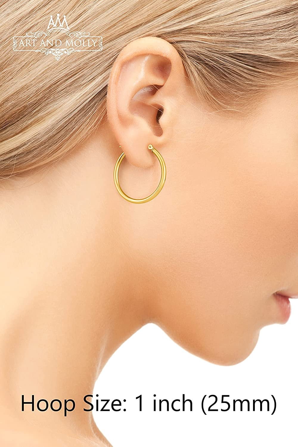 14k Yellow Gold Hoop Earrings, Timeless Style for Women Perfect for Daily Wear and Special Occasions