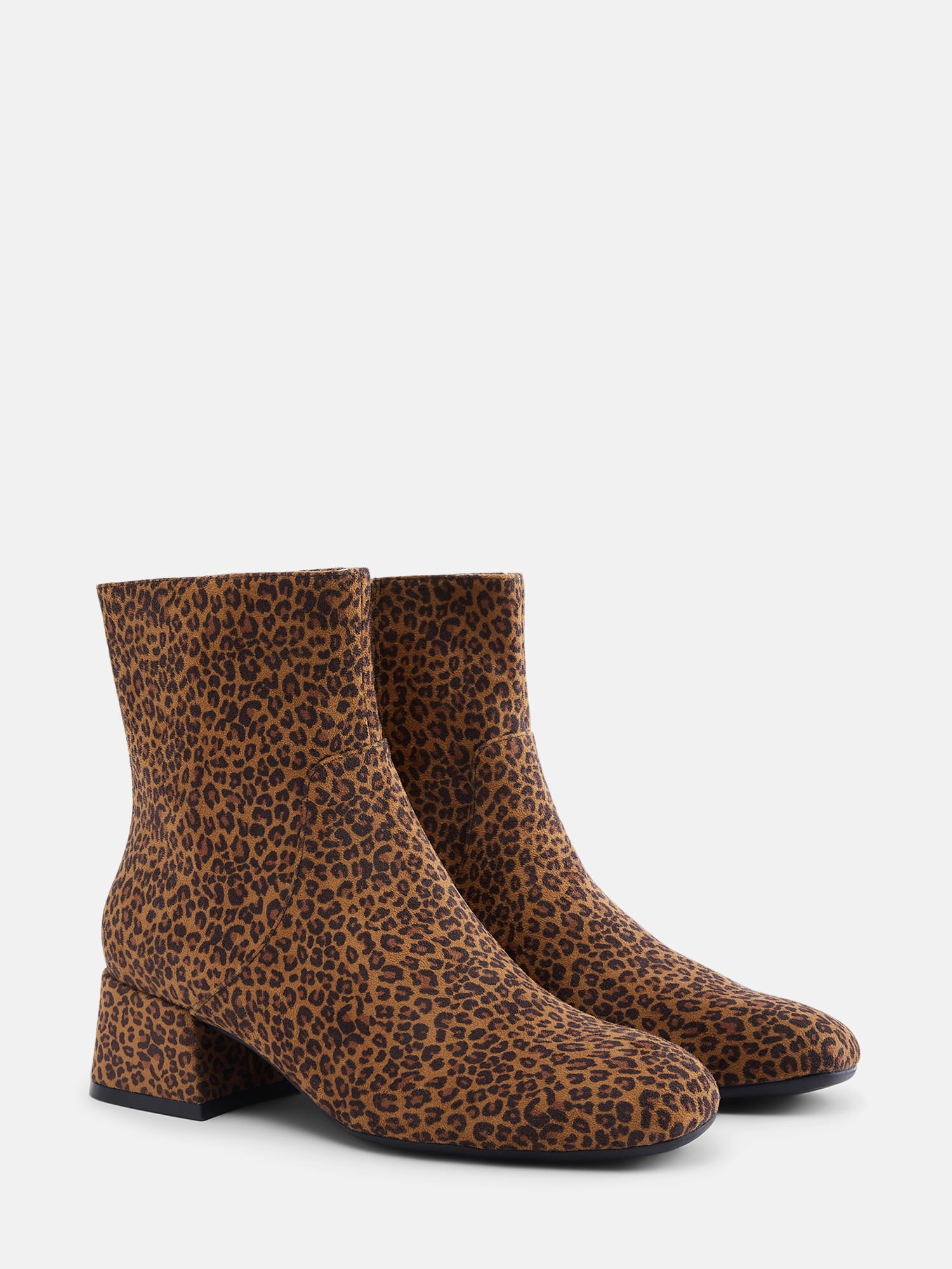 Scenario Women's Faux Leather Ankle Booties with Block Heel