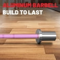 thumbnail image 3 of ROALW 5LB Mini Barbell, 4FT Short Barbell for Women & Beginners - Compatible with 2-Inch Olympic Plates, Lightweight Home Gym Bar for Strength Training (Pink & Silver), 3 of 7
