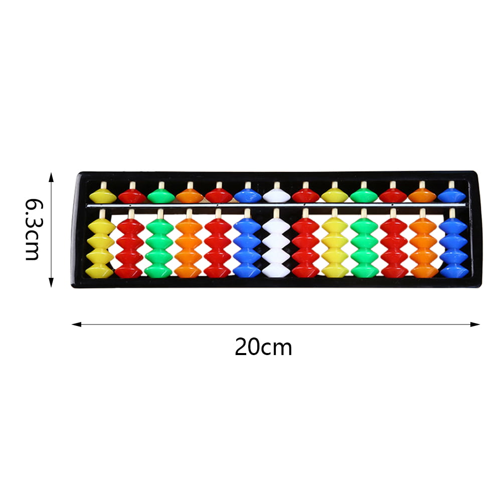 1Pc Plastic Abacus Arithmetic Calculating Tool 13 Rods with Colorful BeadsSK 
