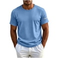 thumbnail image 2 of WIZUTIZ Men's Short Sleeve T-Shirt Summer Lightweight Breathable Quick-Dry Crew Neck Loose Outdoor Sports Top Reflective Detail for Running Hiking Daily Wear Mens Fashion, 2 of 6