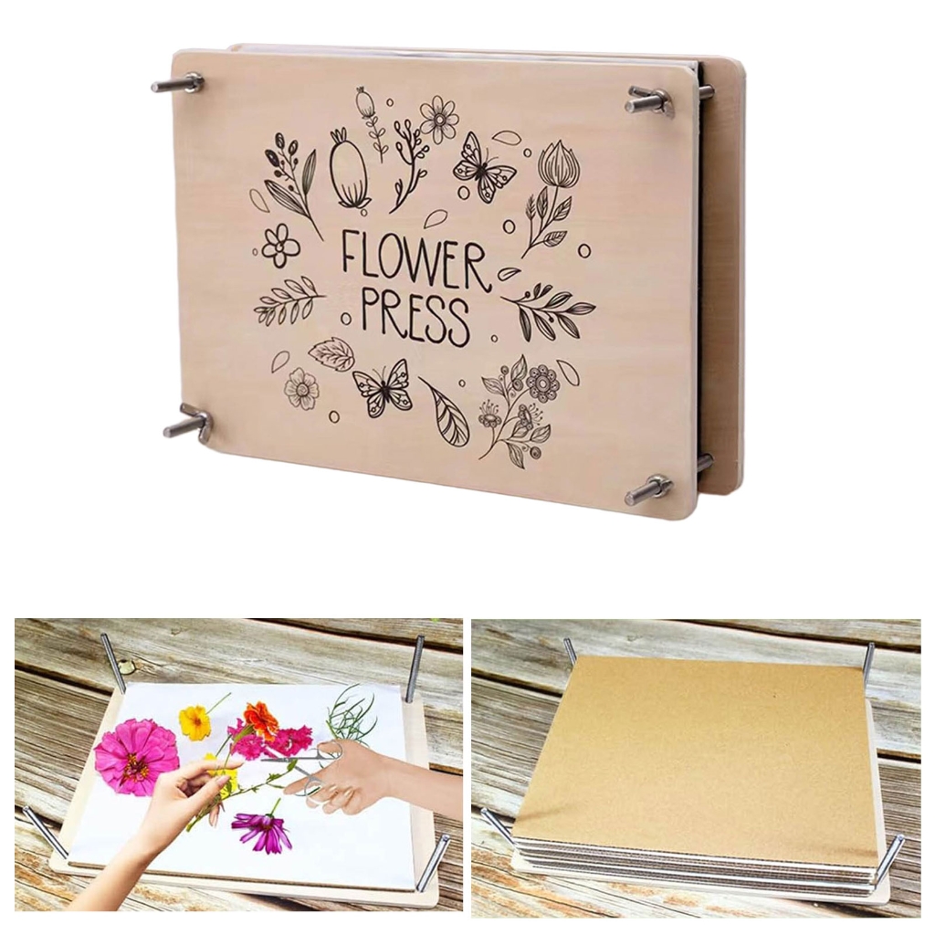 Wooden Flower Press Kits for Adults Kids DIY Art Crafts, Flower Press, Leaf Press, Plant Press for Making Greeting Cards