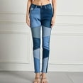thumbnail image 2 of Fjofpr Clearance Clothing Jeans for Women Stretchy Jeans for Women Trendy Slimming High Waisted Jeans for Women Skinny Slim Suit High Waisted High Stretch Patchwork Jeans, 2 of 9