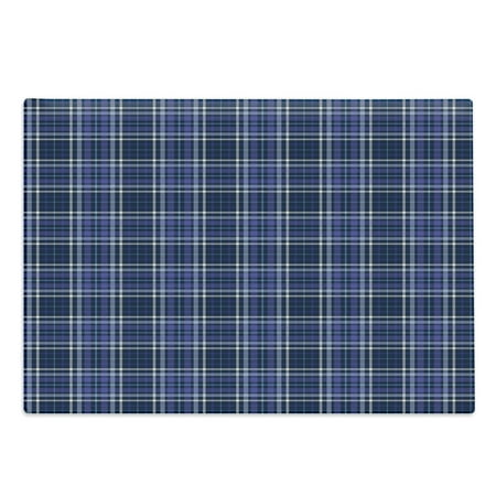 

Plaid Cutting Board Classic Pattern with Hatched Crossing Lines Decorative Tempered Glass Cutting and Serving Board in 3 Sizes by Ambesonne