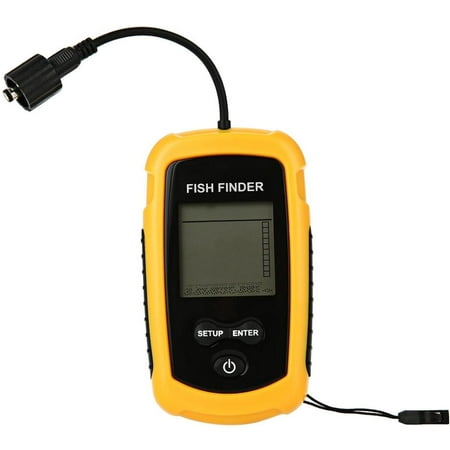 Portable Fish Finder Wired Fishing Sonar Alarm Ultrasonic Sonar Sensor Echo Sounder Transducer with LCD