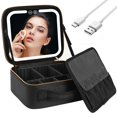 thumbnail image 2 of Bolsa de Maquillaje de Viaje con Iluminaci&oacute;n LED con Espejo 3 Ajustes de Color,Caja de Maquillaje Cosm&eacute;tica,Caja de Cambiador Organizadora para Mujeres,Cosmetiquera de Viaje,Herr, 2 of 7