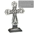 thumbnail image 5 of FASHIONCRAFT 8639 Pewter Color Cross Statue with Ivory Enamel Inlay, Religious Favor, Baptism Favor, Event Favor, 1-Piece, 5 of 5