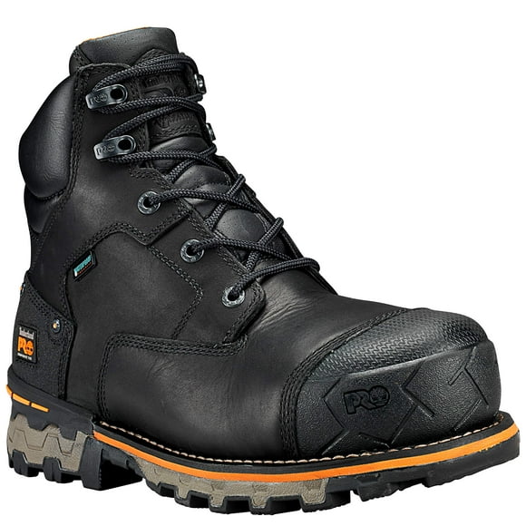 Timberland PRO Men's Boondock 6" Composite Toe Waterproof Industrial & Construction Shoe, Black Full Grain Leather, 7.5 M US