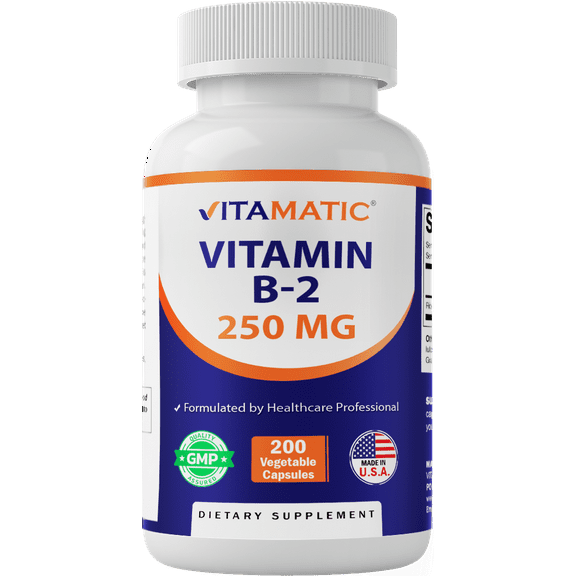 Vitamatic Vitamin B2 250 mg 200 Capsules