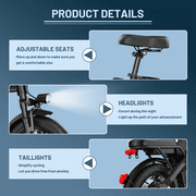 Folding Electric Bike for Adults, 14 Foldable E-Bike with 500W Motor, Commuter Mini Ebikes with 48V Removable Battery, Electric Bicycle with 25 Miles PAS Range