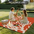 thumbnail image 4 of Coral Orange Outdoor Rug 5x7 Ft - Reversible Patio Rug Outdoor Camping Rugs, Coastal White Ocean Marine Nautical Beach Washable Indoor Outdoor Area Rugs, Non-Slip Outdoor Carpet Runner for Deck/Porch, 4 of 8