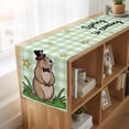 thumbnail image 6 of Table Runners 70 Inches Long Dress Scarves, Groundhog Day Farmhouse Coffee/Dining/Kitchen Table Decor, Holiday Table Runner, Green Plaid Spring Botanical Star Yellow 13x70 Inch, 6 of 9