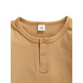 thumbnail image 4 of 2Pcs Toddler Outfits, Solid-Color Long-Sleeves Top + Elastic-Waist Pants, 4 of 6