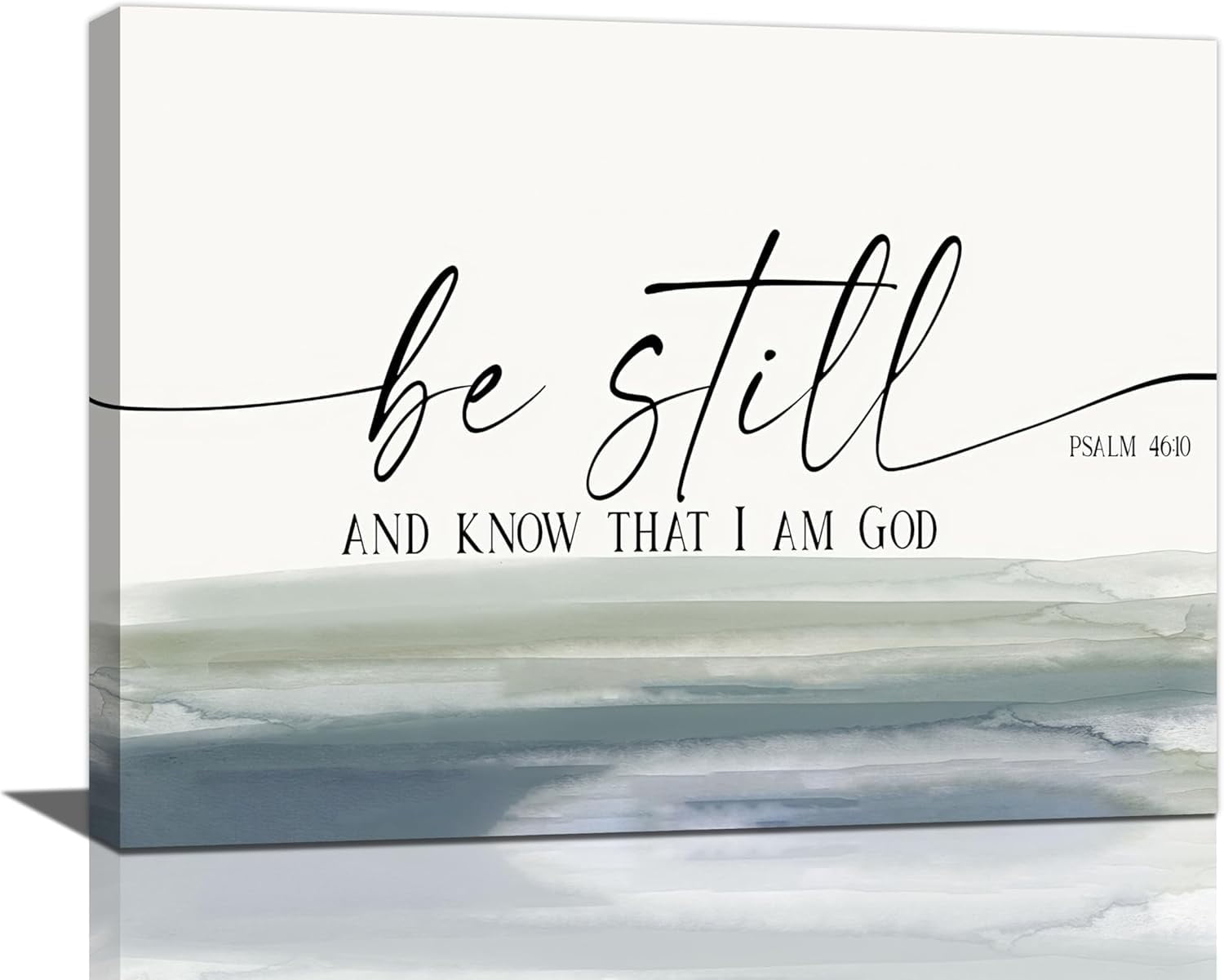 Large Christian Wall Art Bible Verse Psalm Pictures Wall Decor Be Still and Know That I Am God Canvas Painting Print Modern Home Decor Artworks Framed for Living Room Bathroom Bedroom Church 12"x16"